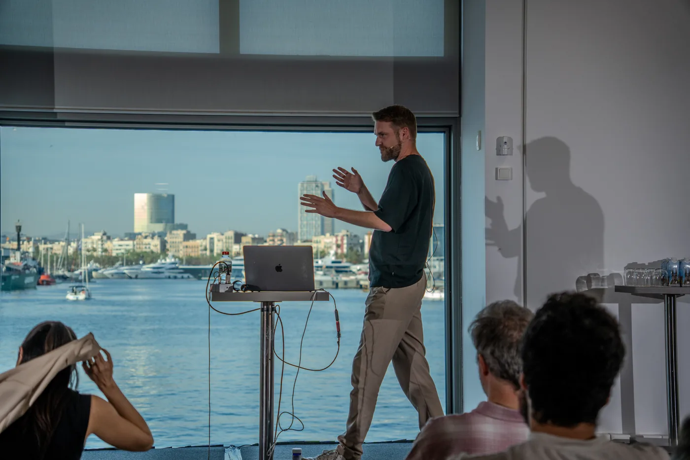 Jasper walking the room through the live demo
